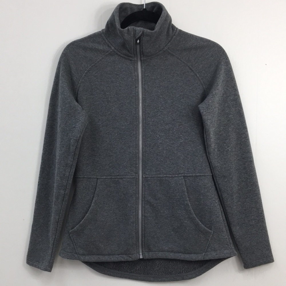 Sketchers Go Walk Gray Heathered Fleece Zip Up Jacket Size S EXCELLENT Pre-Owned